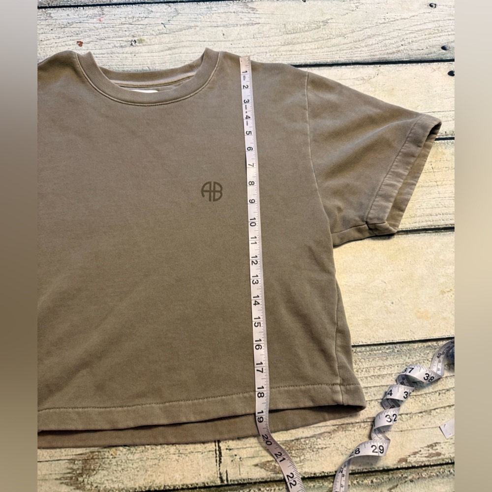 ANINE BING Khaki green Tori Sweatshirt is inspired by classic 90s athletic wear. - Picture 5 of 7
